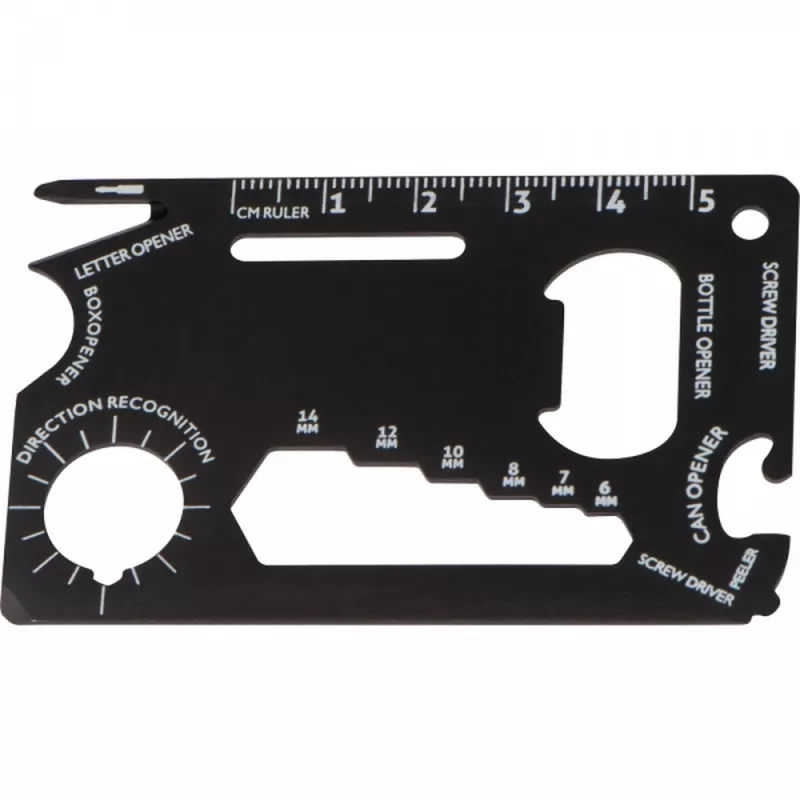 Narzędzie wielofunkcyjne karta survivalowa BENNO - czarny (9073403)