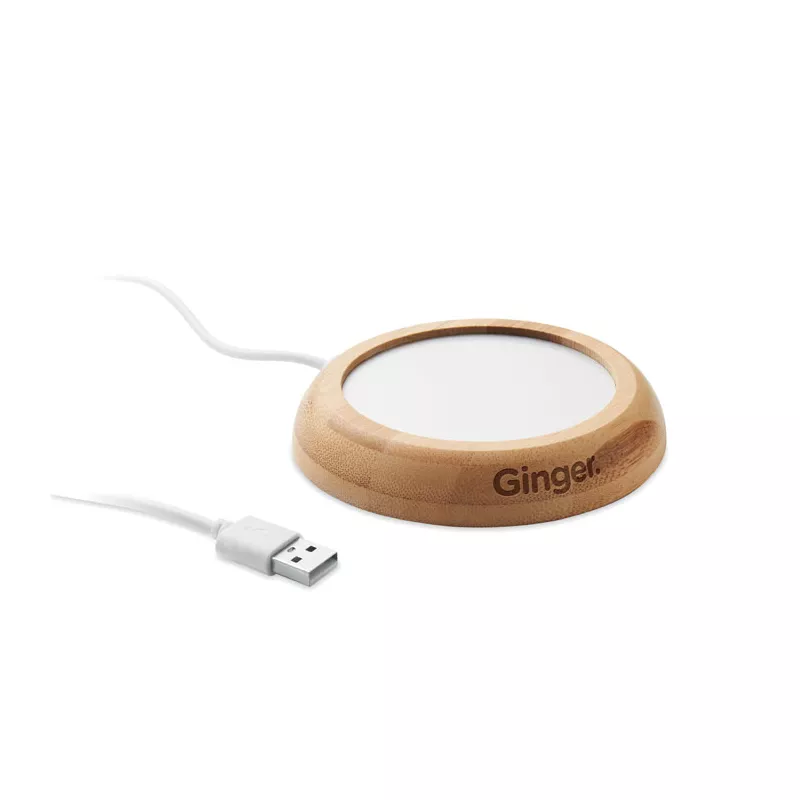 Podgrzewacz do kubka bambusowy USB MUGLET - Drewna (MO2592-40)
