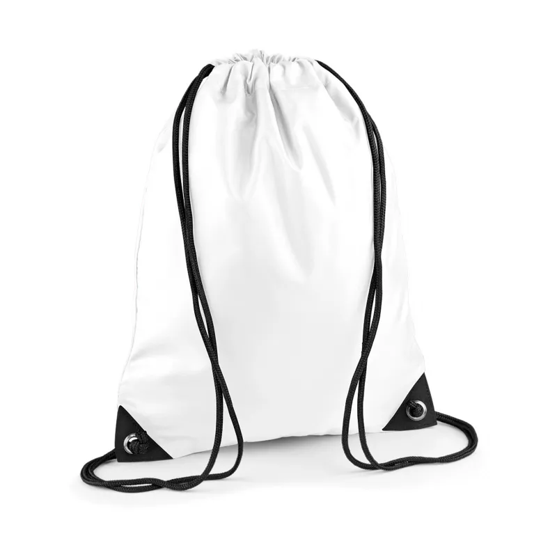 Reklamowy plecak na sznurkach  poliestrowy BagBase BG10, 34 x 45 cm - White (BG10-WHITE)