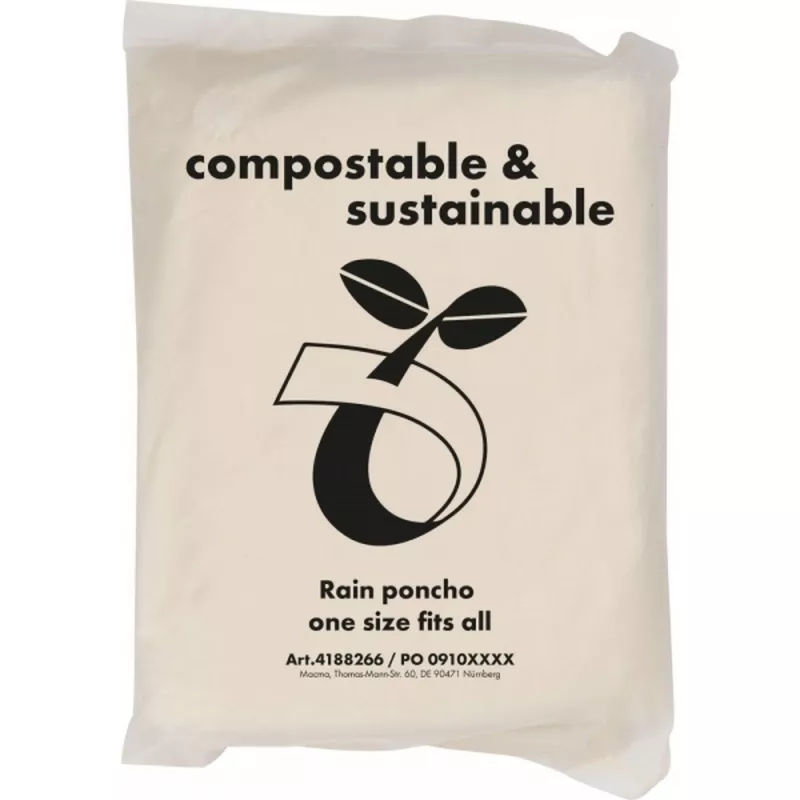 Poncho przeciwdeszczowe biodegradowalne FLEURUS - przeźroczysty (188266)