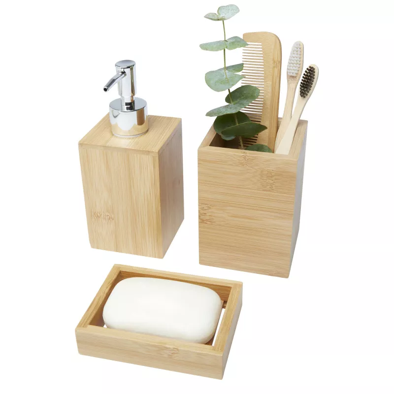 Hedon 3-częściowy bambusowy zestaw do łazienki - Natural (12619506)