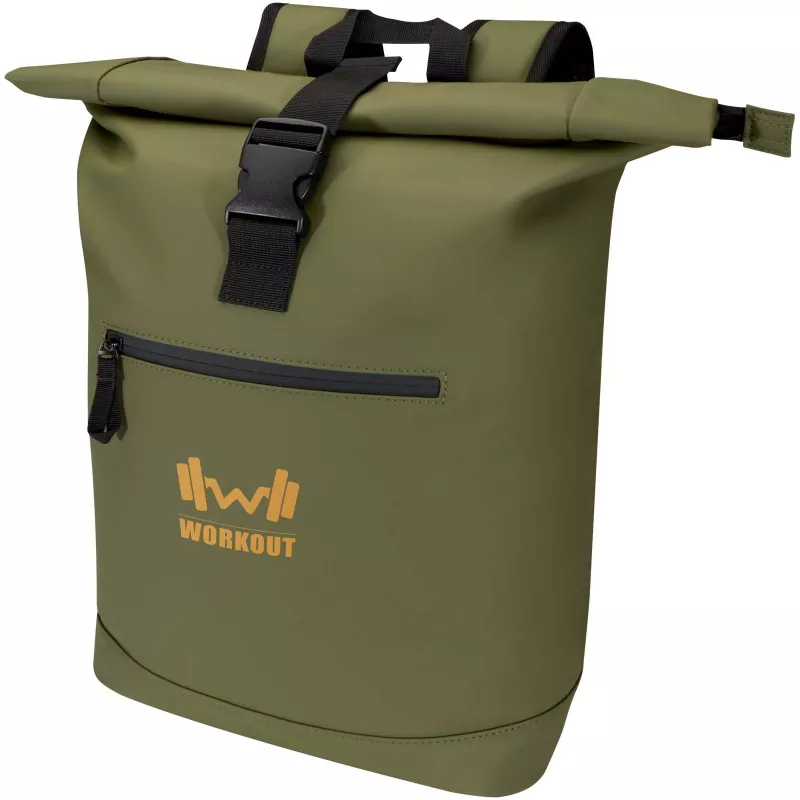 Resi Plus plecak na 15-calowego laptopa o pojemności 18 l z recyklingu, z certyfikatem GRS i zwijaną górną częścią - Leśny zielony (13009364)