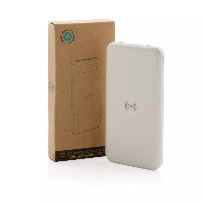 Bezprzewodowy power bank, ładowarka bezprzewodowa - biały (P322.673)