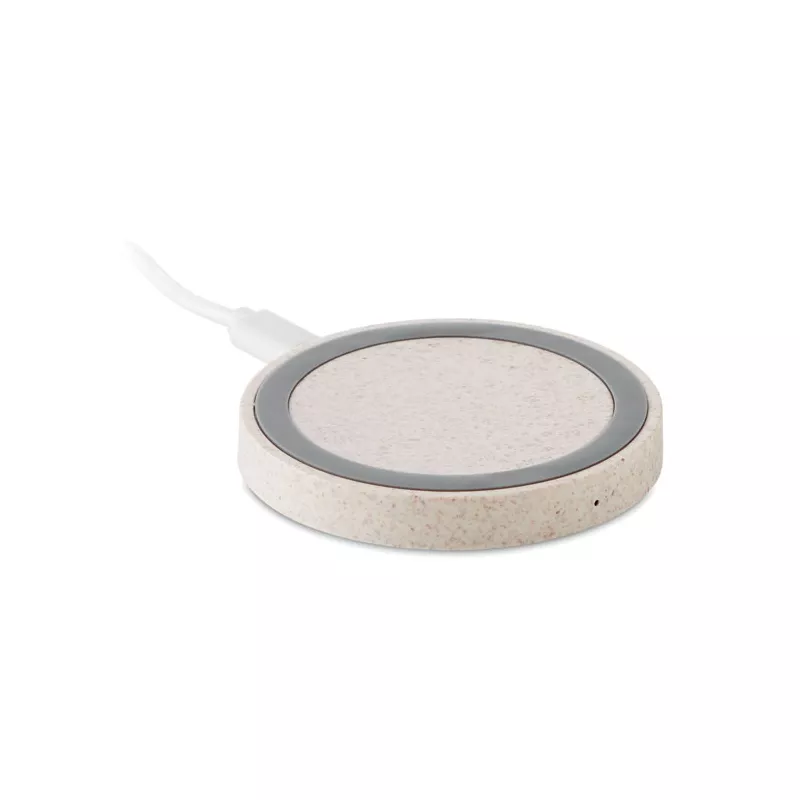 Ładowarka bezprzewodowa 5W ze słomy pszenicznej PLATO+ - Bezowy (MO9996-13)