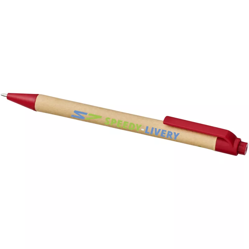 Długopis Berk z kartonu z recyklingu i plastiku kukurydzianego - Czerwony (10738402)