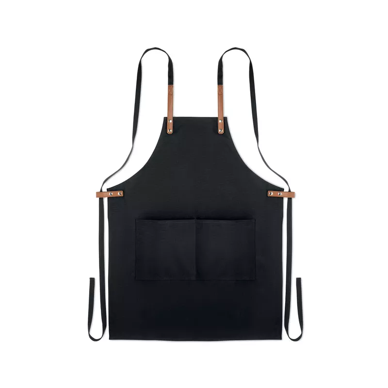 Fartuch z bawełny organicznej 340 g/m² NAGPUR COLOUR - Czarny (MO6261-03)