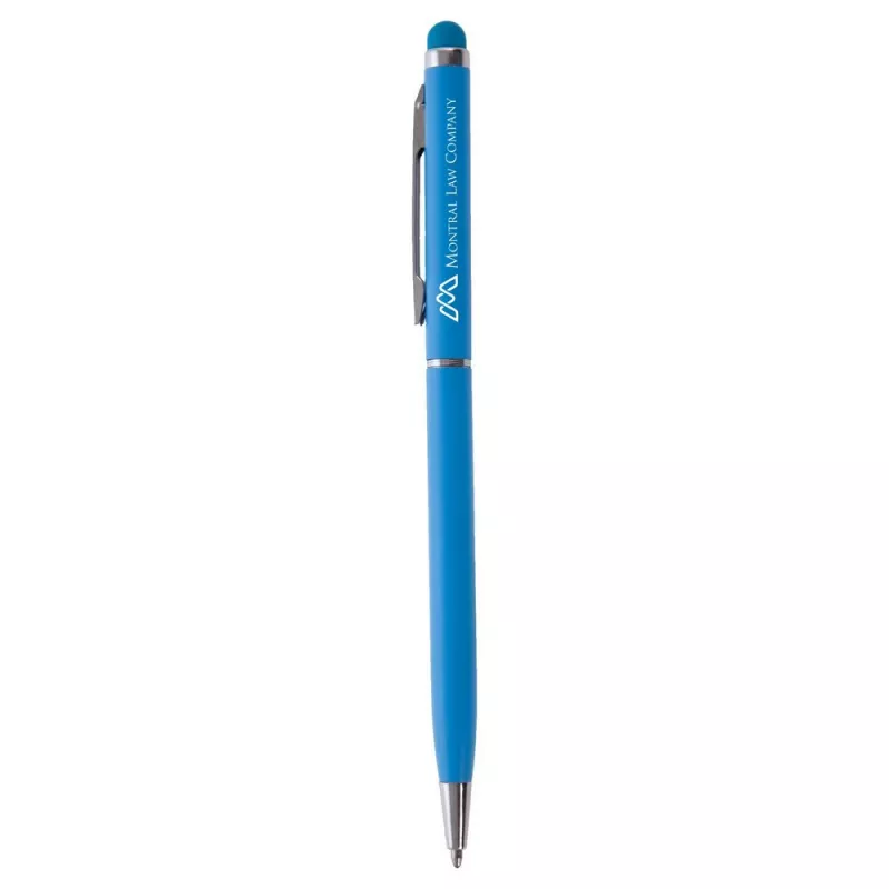 Długopis metalowy matowy z touch pen-em | Dennis - błękitny (V1637-23)