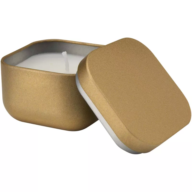 Tindra kwadratowa świeca w puszce o zapachu wanilii - Złoty (12635214)