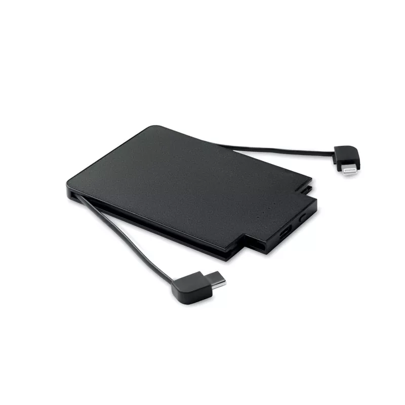Powerbank magnetyczny 2500 mAh z kablami SLIMPO - Czarny (MO2510-03)