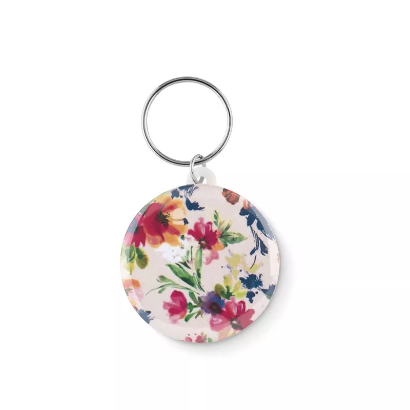 Brelok button 4,4 cm PIN KEY - Bialy (MO9332-06)