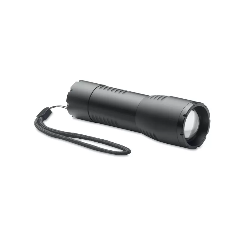 Latarka LED aluminiowa 200 lm z zoomem ENTA - Czarny (MO6591-03)