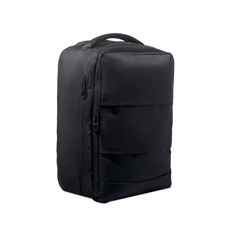Plecak na kółkach na laptop 15" z RPET MAGNATE - Czarny (MO2985-03)