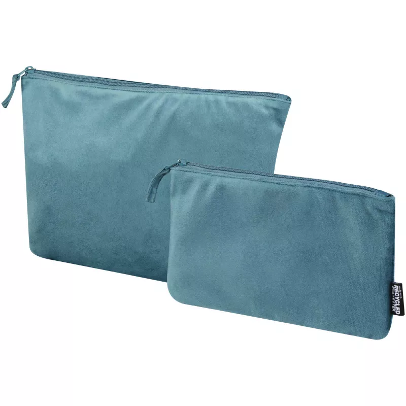 Swift zestaw aksamitnych kosmetyczek z recyklingu z certyfikatem GRS - Deep Sea Green (12076964)