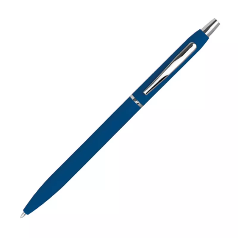 Długopis metalowy - gumowany - niebieski (1071504)