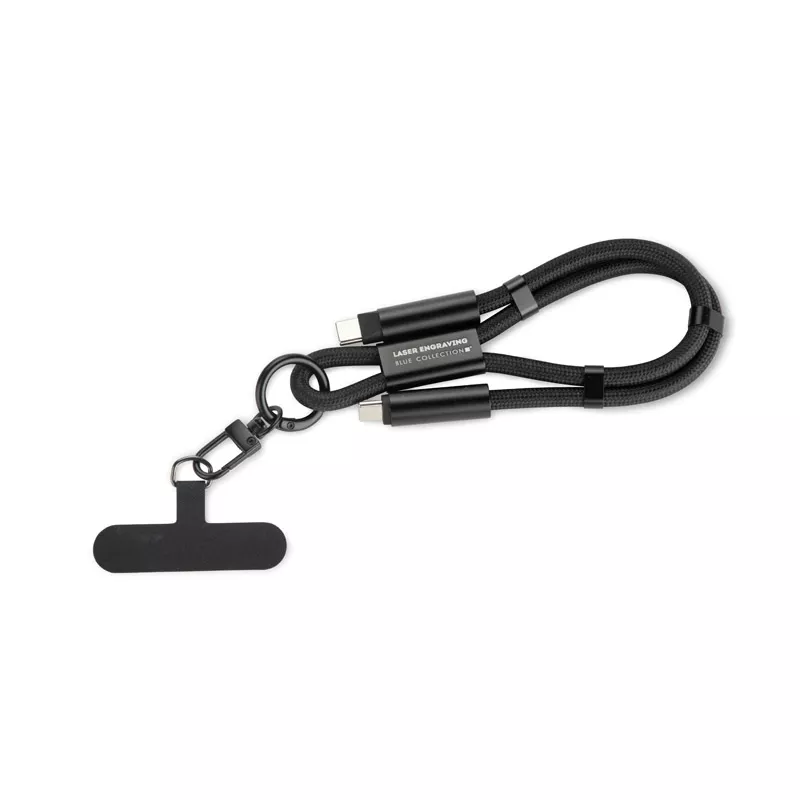 Smycz do telefonu z funkcją ładowania CHARD MINI 60W - czarny (09188-02)