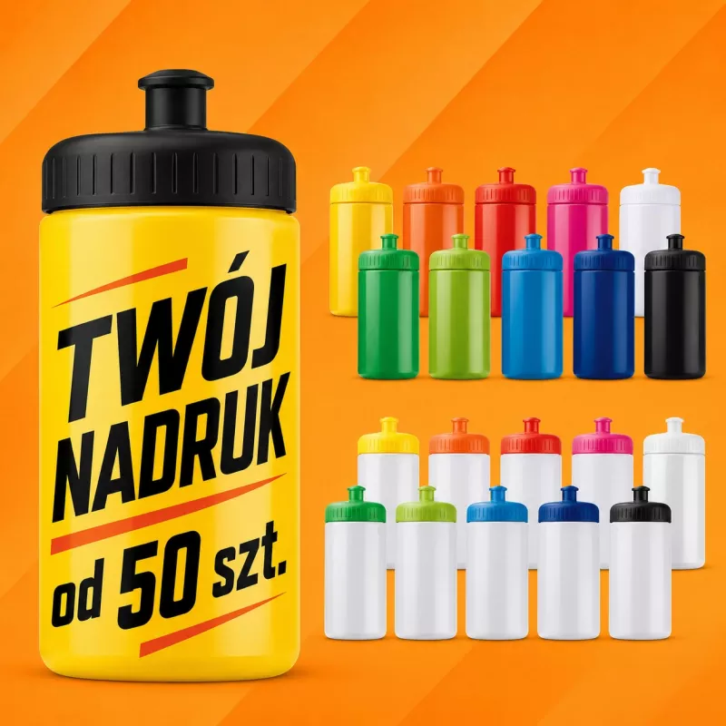 Bidon sportowy z nadrukiem Classic 500ml - czarny (LT98795-N0002)