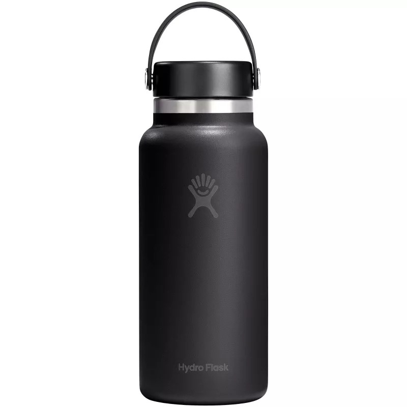 Butelka na wodę Hydro Flask Wide Mouth, pojemność 946 ml, z izolacją termiczną, wykonana ze stali nierdzewnej - Czarny (10099190)