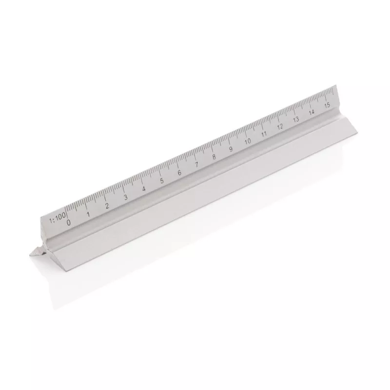 Linijka 15 cm ze skalami - srebrny (P165.142)