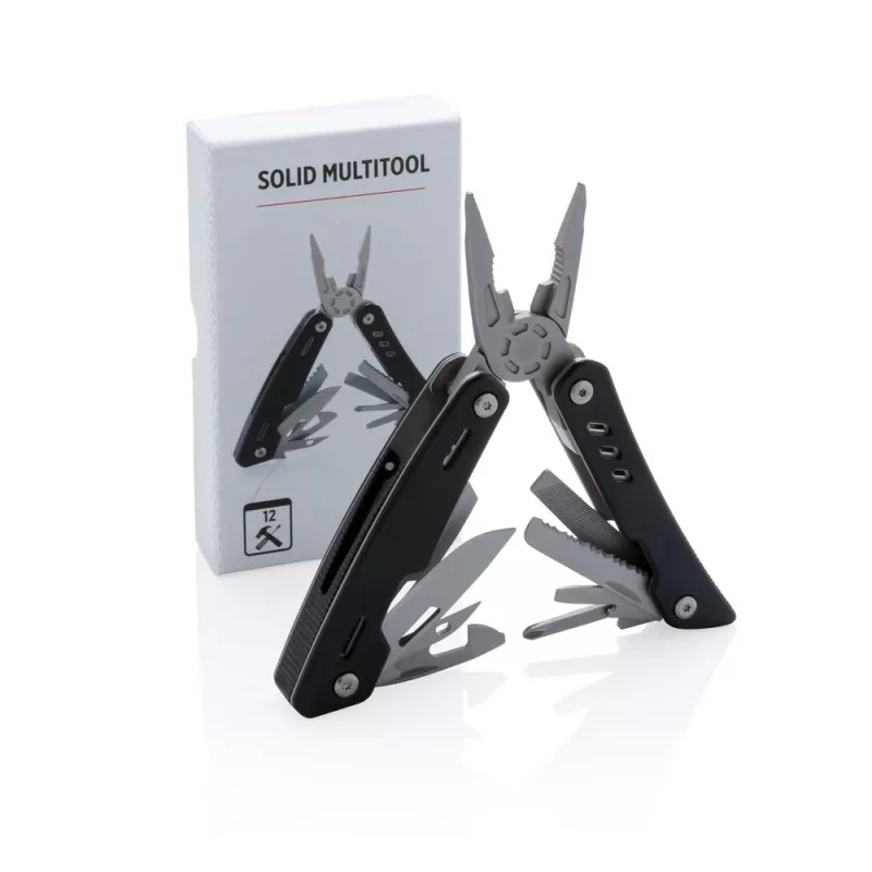 Narzędzie wielofunkcyjne Solid, 12 el. - czarny (P221.351)