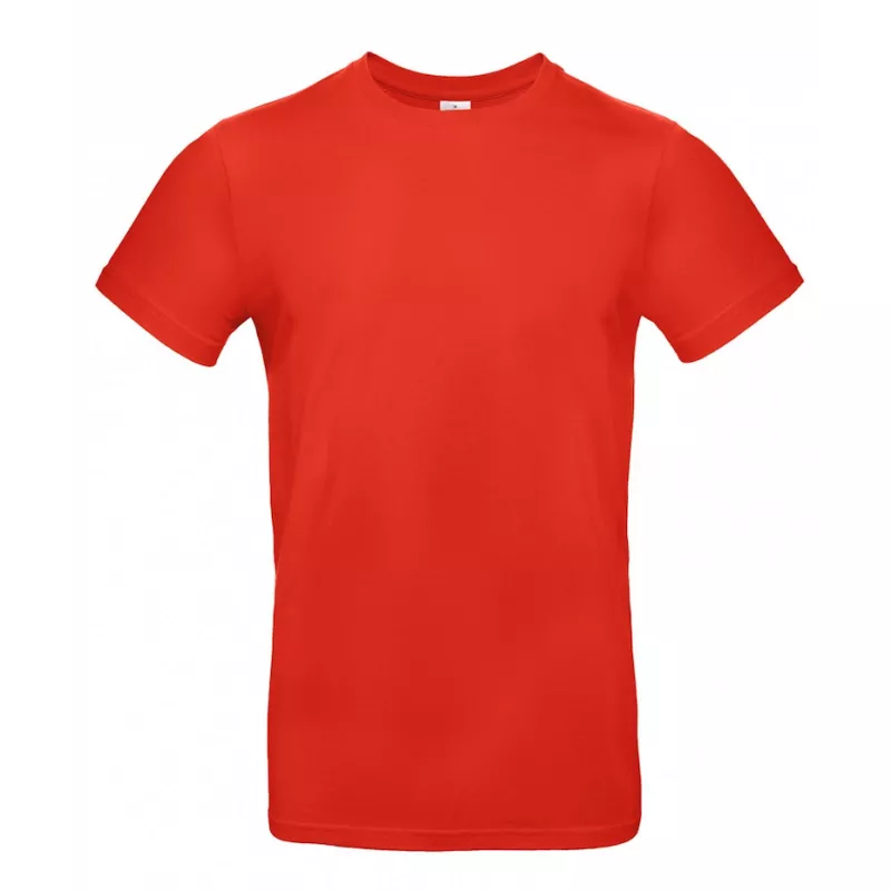 Koszulka reklamowa 185 g/m² B&C #E190 - Fire Red (007) (TU03T/E190-FIRE RED)