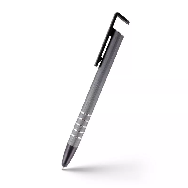 Długopis, touch pen, stojak na telefon | Erran - szary (V1816-19)