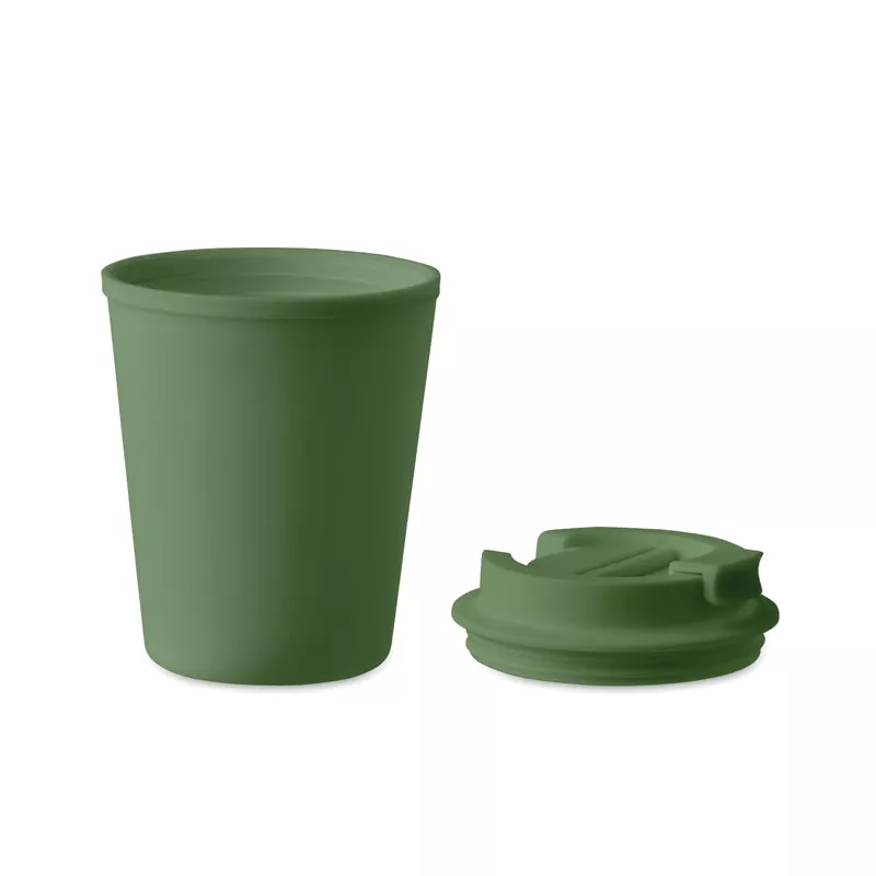 Kubek dwuścienny z PP 300 ml TRIDUS - Ciemnozielony (MO6866-60)