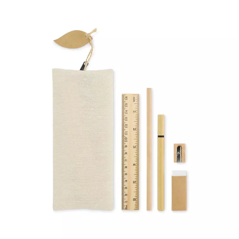 Zestaw piśmienniczy z linijką w etui JUCOSET - Czarny (MO2916-03)