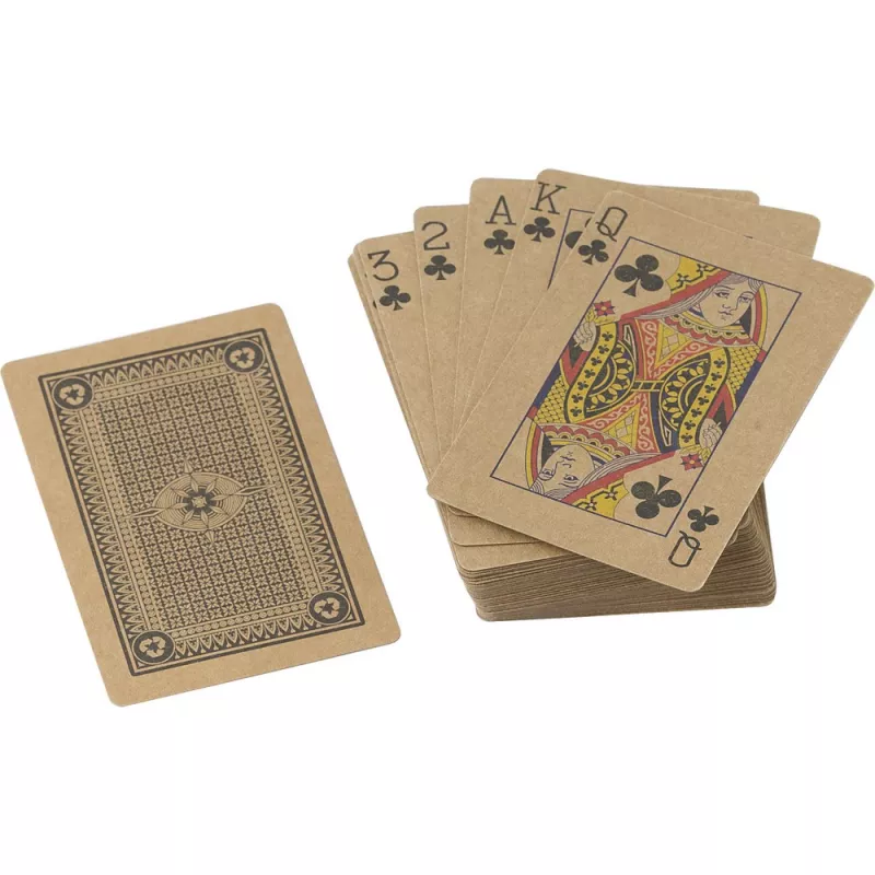 Karty do gry z papieru z recyklingu - brązowy (V8306-16)