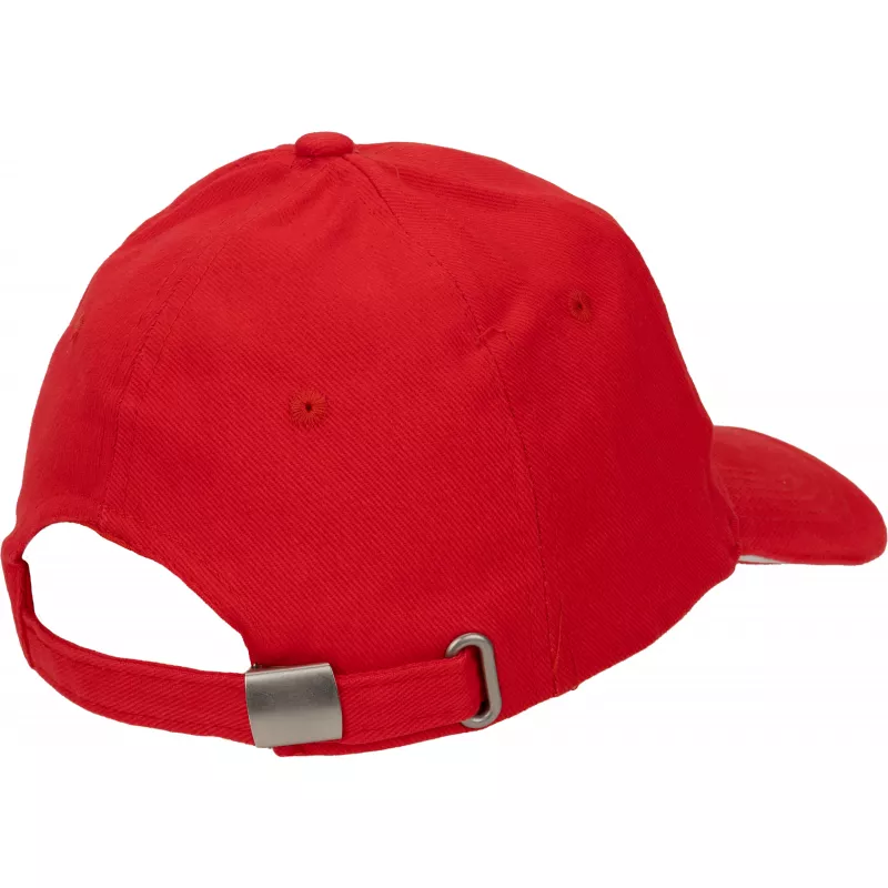 Czapka z daszkiem bawełniana 6 paneli, 260 g/m² CURTIS - czerwony (5046605)