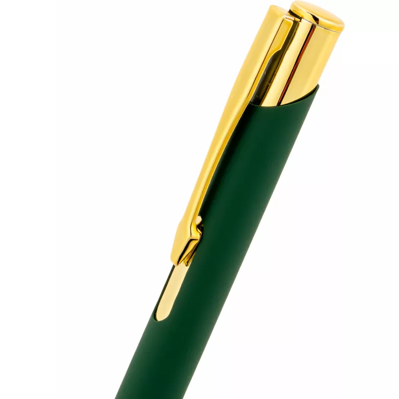 Długopis metalowy soft touch GLENDALE - ciemnozielony (365599)