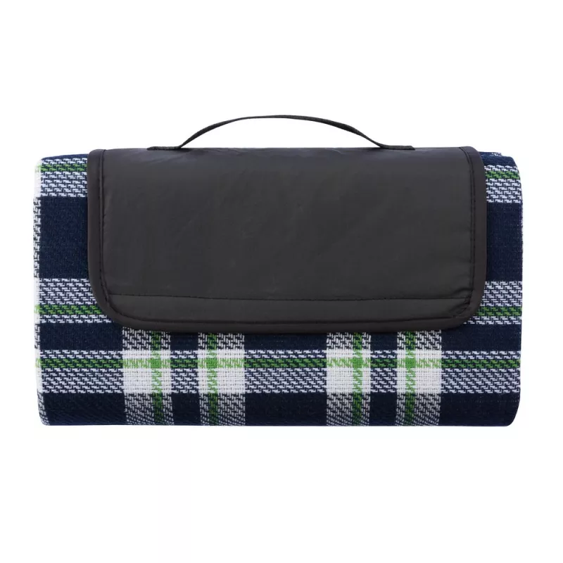Koc piknikowy 130 x 145 cm, tartanowy - niebieski (P459.615)