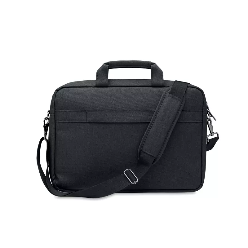 Torba na laptop 15" z szelkami z RPET 600D ROCKY - Czarny (MO2048-03)