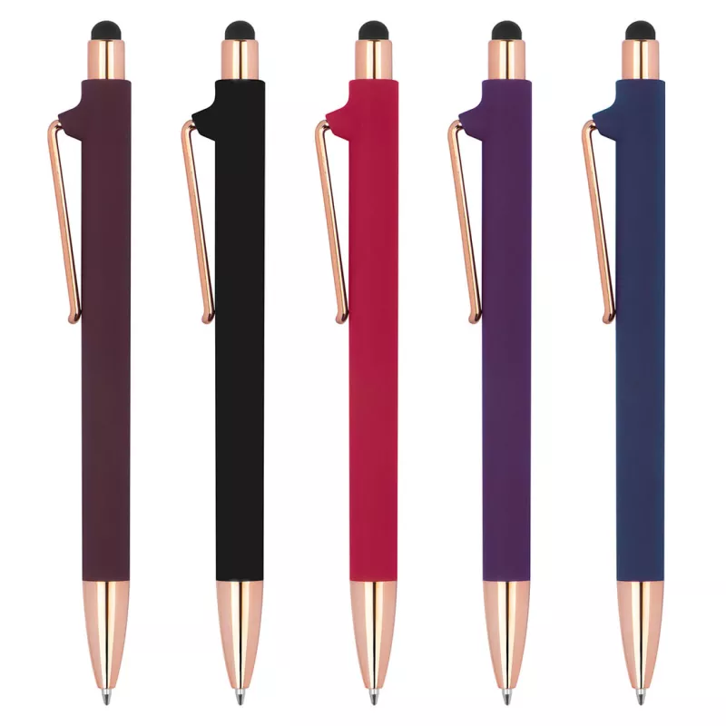 Długopis plastikowy soft touch LENA - fioletowy (1387312)