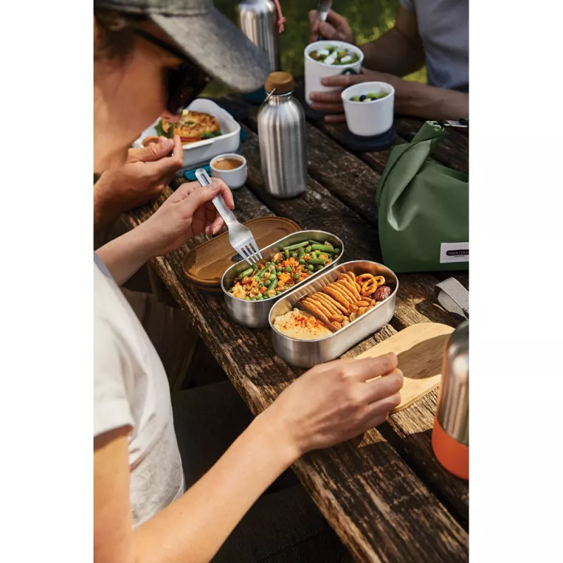 Lunchbox, pudełko śniadaniowe Black+Blum Double Bento - grey (P439.2002)