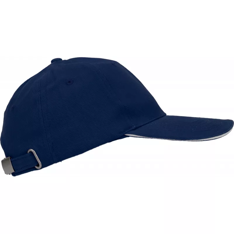 Czapka z daszkiem bawełniana 6 paneli, 260 g/m² CURTIS - granatowy (5046644)