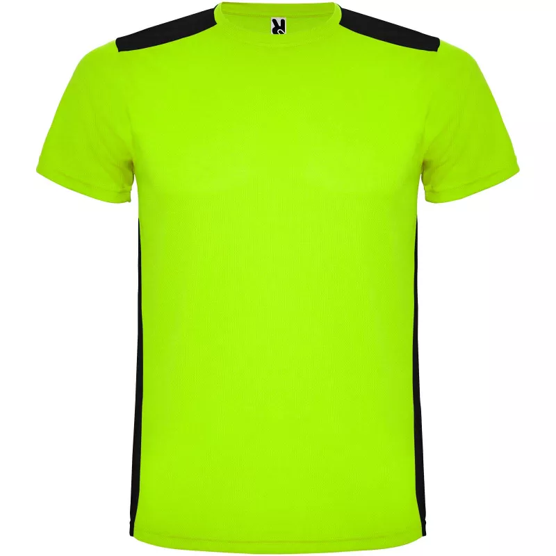 Detroit sportowa koszulka unisex z krótkim rękawem - Czarny-Limonka (R6652-BLACK-LIME)