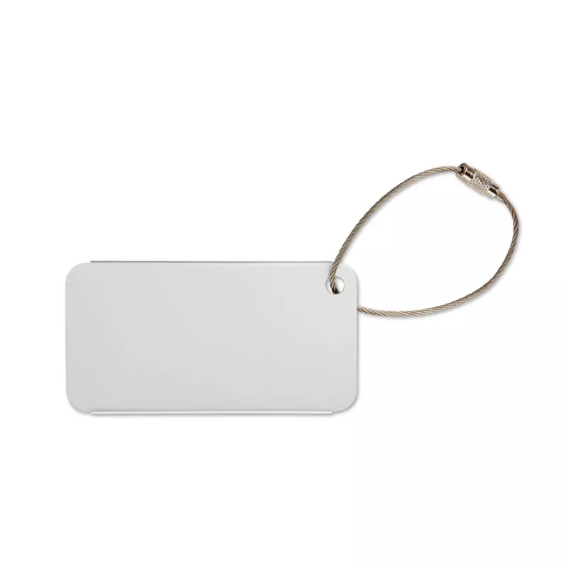 Zawieszka do bagażu aluminiowa z linką TAGGY - Srebrny Mat (MO8352-16)
