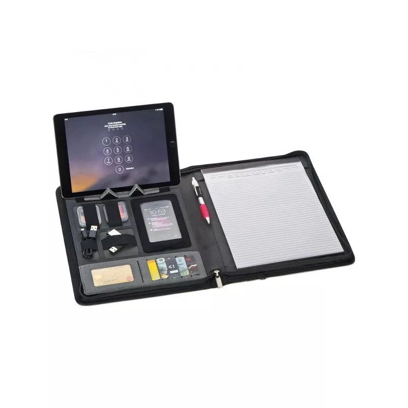 Folder A4 z power bankiem ELDA - szary (012307)