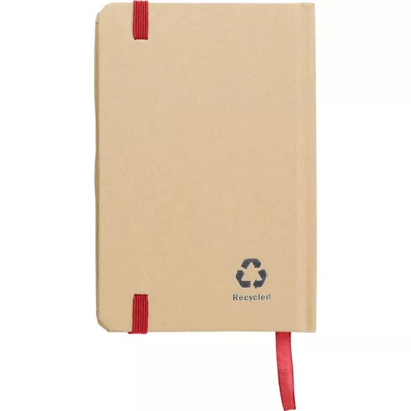 Notatnik A6 z papieru kraftowego z recyklingu - czerwony (V1164-05)