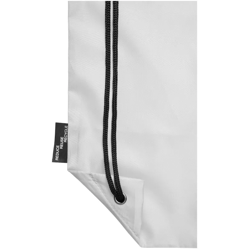 Plecak Oriole ze sznurkiem ściągającym z recyklowanego plastiku PET, 33 x 44 cm - Biały (12046104)