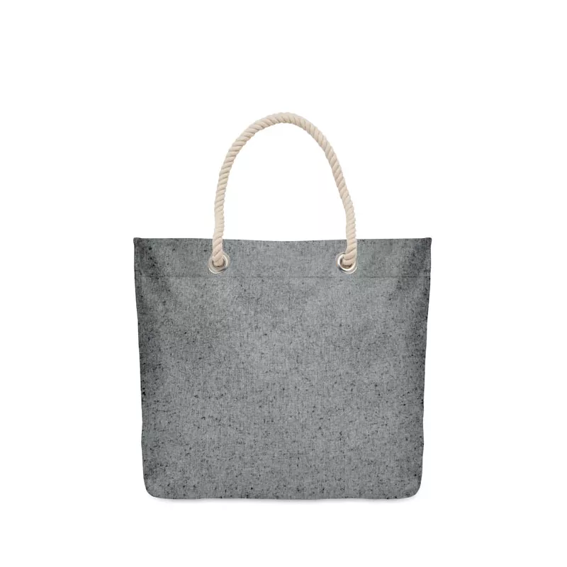 Torba plażowa z bawełny z recyklingu 220 g/m² MARE - Czarny (MO2188-03)