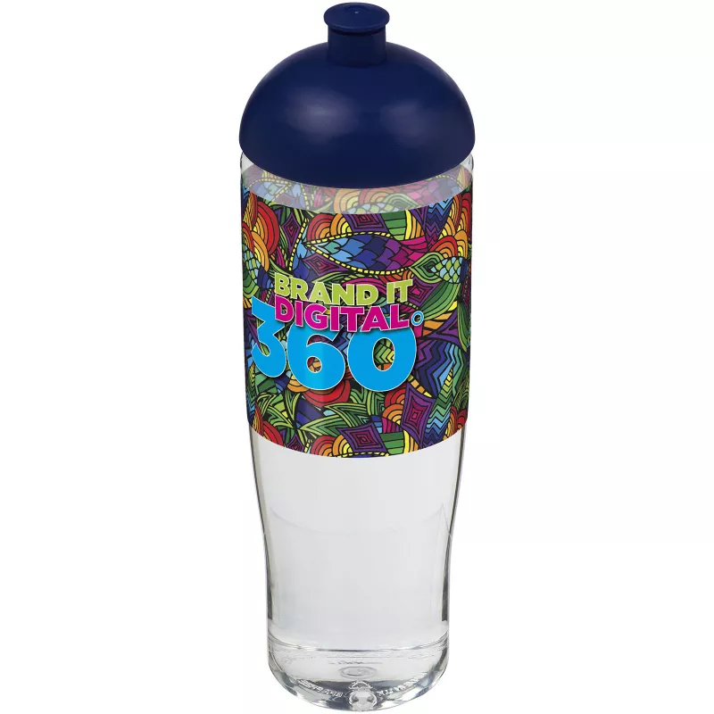 Bidon H2O Tempo® o pojemności 700 ml z wypukłym wieczkiem - Niebieski-Przezroczysty (21004202)