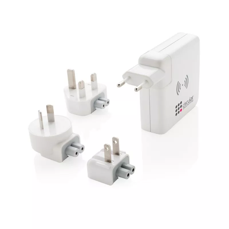 Adapter podróżny, bezprzewodowy power bank 6700 mAh - biały (P820.551)