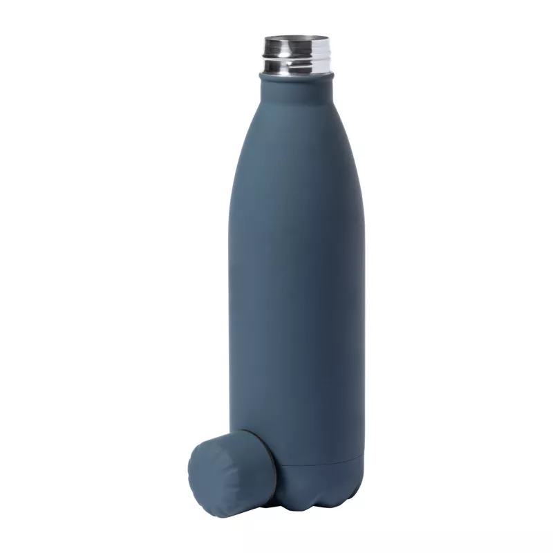 Butelka ze stali nierdzewnej z gumowanym wykończeniem 790 ml Jenings - ciemno niebieski (AP722812-06A)