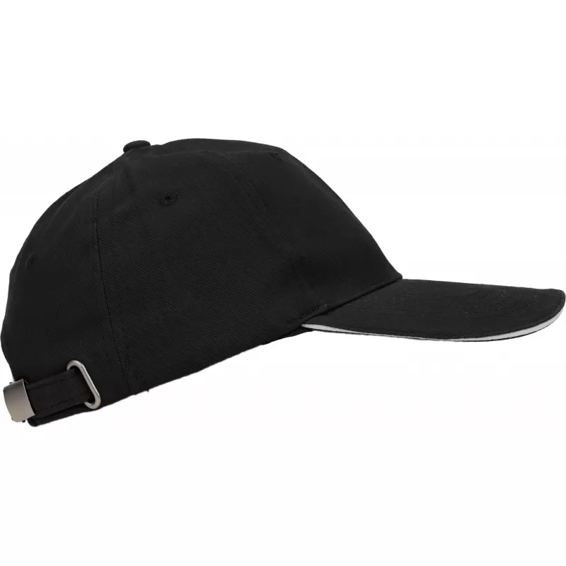 Czapka z daszkiem bawełniana 6 paneli, 260 g/m² CURTIS - czarny (5046603)