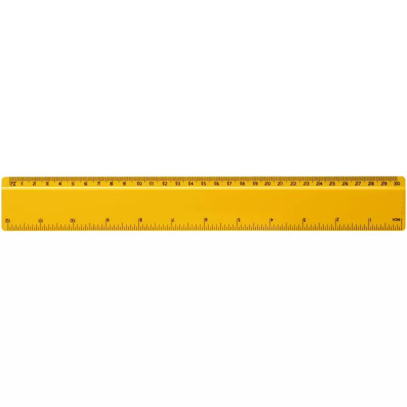 Linijka Renzo o długości 30 cm wykonana z tworzywa sztucznego - Żółty (21053506)