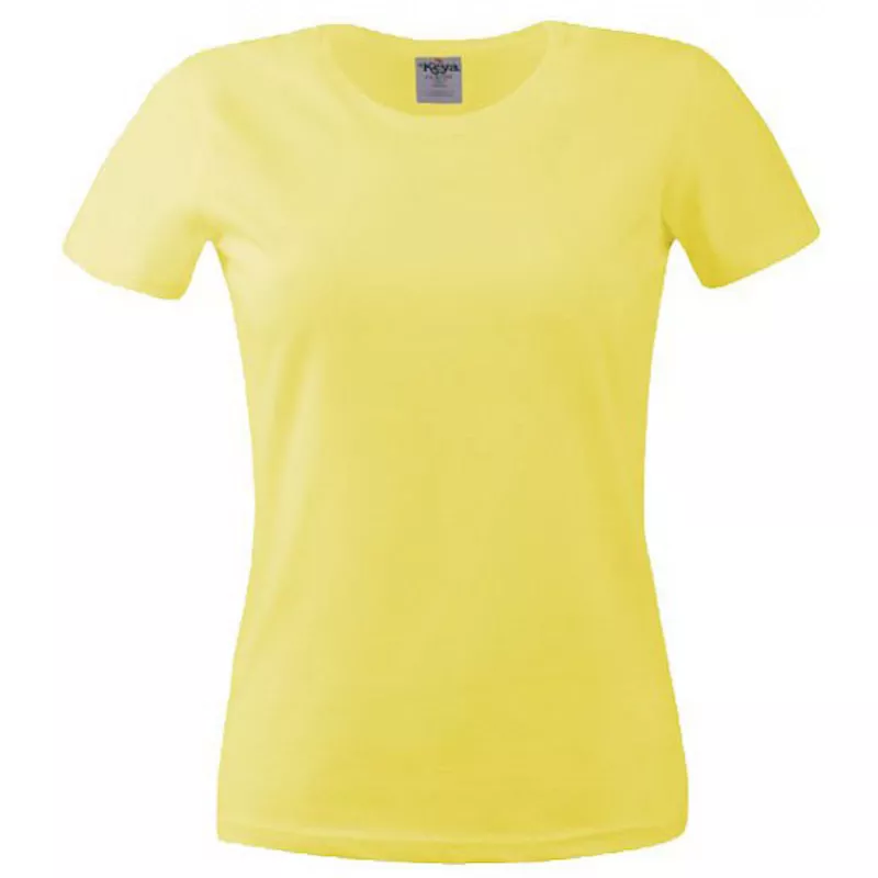 Koszulka bawełniana damska 150 g/m² KEYA WCS 150  - yellow (WCS150-YELLOW)
