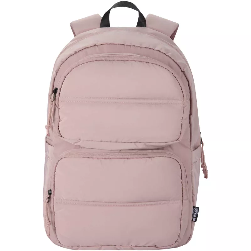 Puffer plecak na laptopa o przekątnej 15,6 cali o pojemności 18 l wykonany z materiałów z recyclingu z certyfikatem GRS - Dusty Pink (13011470)