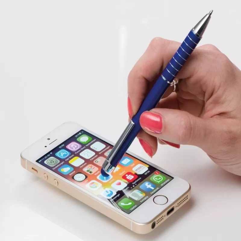Długopis metalowy touch pen SEBASTIAN - niebieski (1041804)