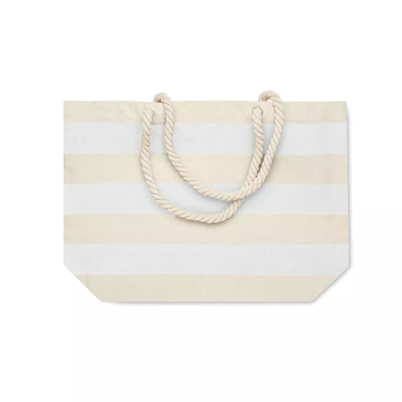 Torba plażowa bawełniana 220 g/m² HEAVEN STRIPE - Bialy (MO2126-06)